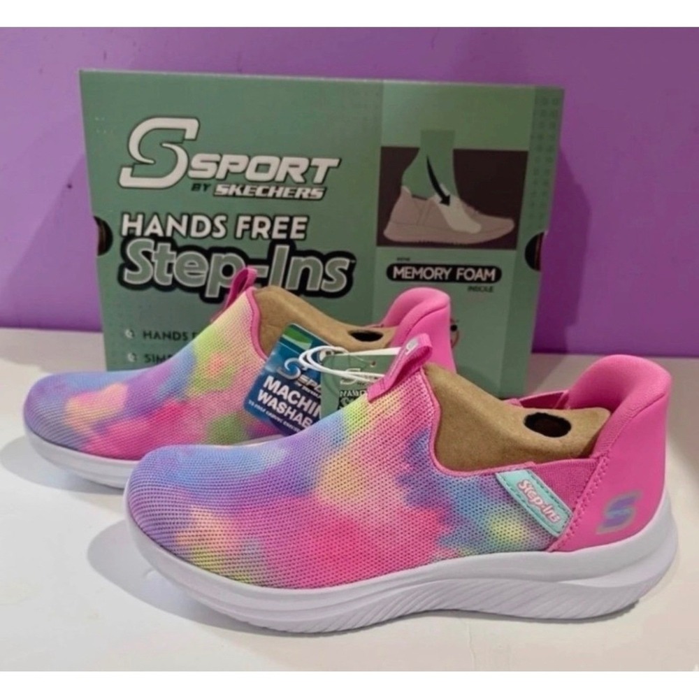 S Sport By Skechers Kids' Step-Ins Sneakers Tie Dye Slip On Cushioned- SIZE 5